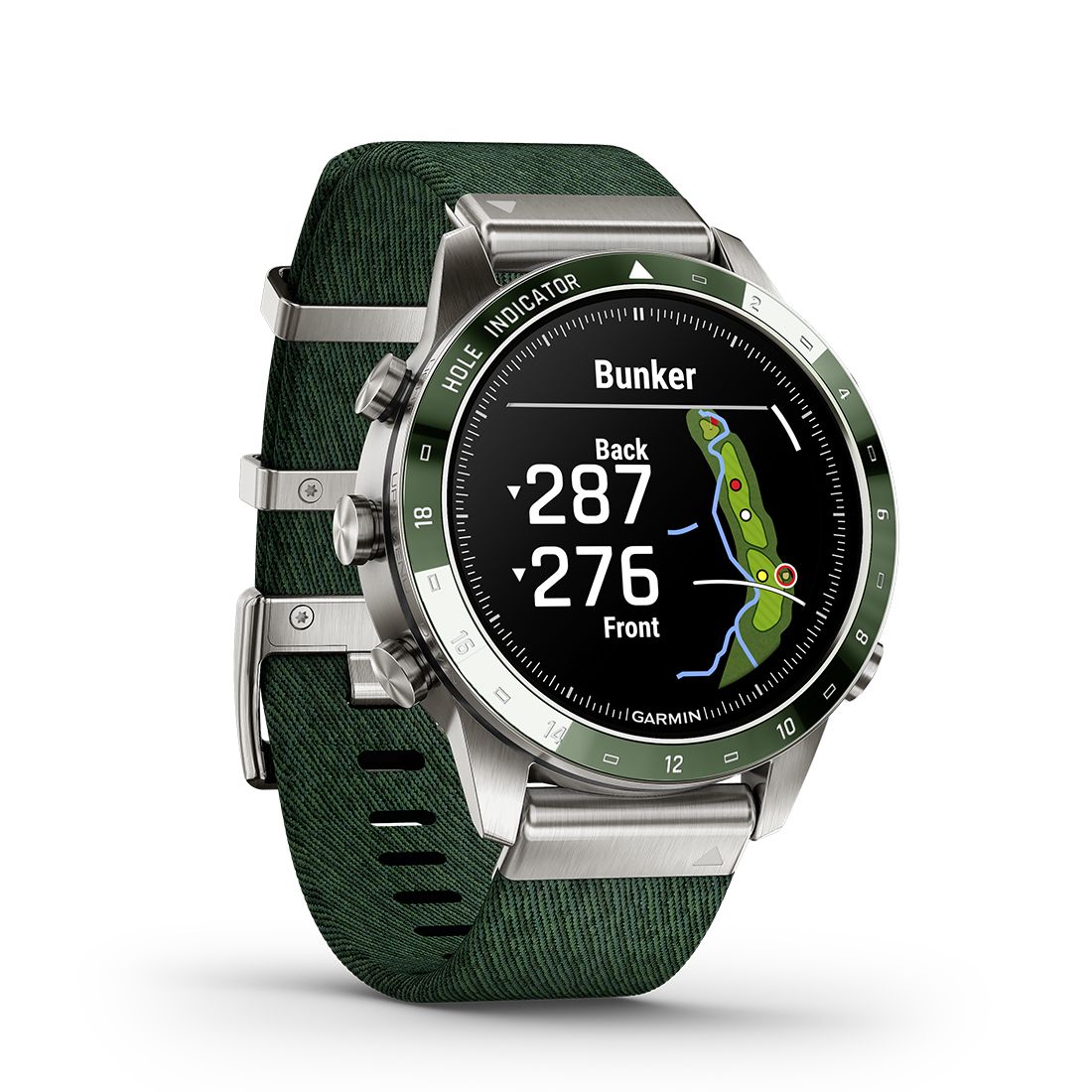 DE DRIVE NAAR UITMUNTENDHEID, HERSTELD
MARQ Golfer laat zien hoeveel passie je voor het spel hebt. Dit is de enige moderne toolwatch met slimme functies, meer dan 42.000 vooraf geladen golfbanen en de meest geavanceerde gegevens voor gametracking ooit.